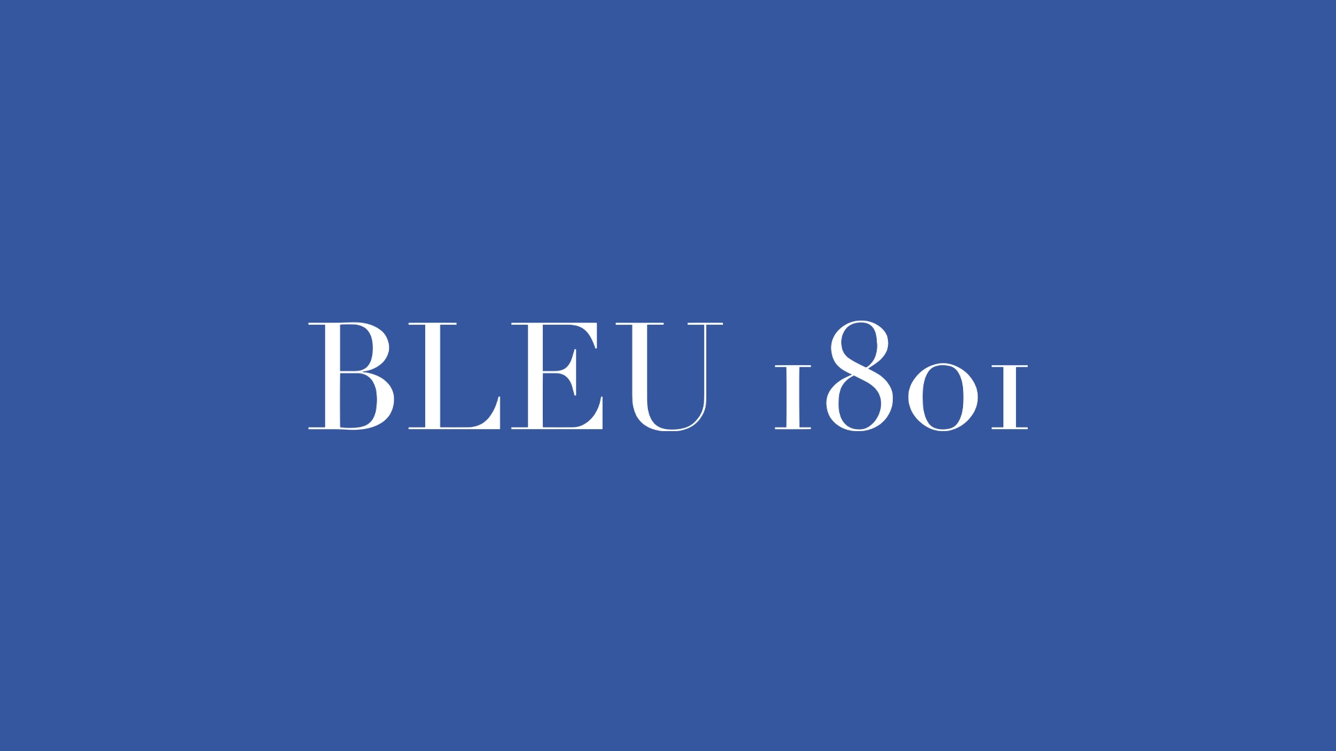 Logo blanc Bleu 1801 sur fond bleu